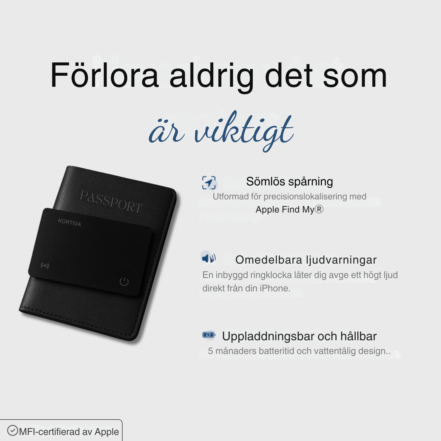 KORTIVA. Spårningskort