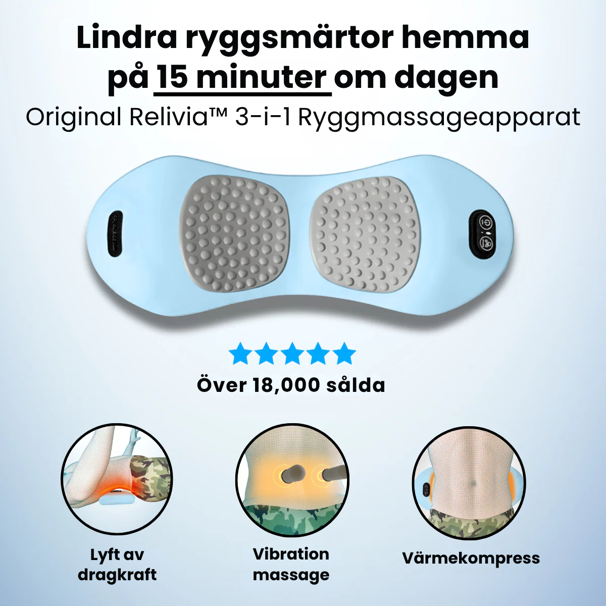 Original Relivia™ 3-i-1 Ryggmassageapparat